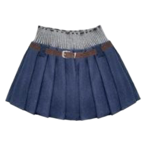 กระโปรงจีบสั้นแต่งเข็มขัด Mini Skirt