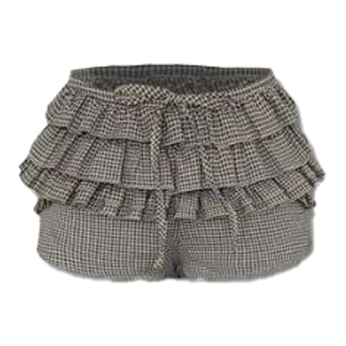 กางเกงขาสั้น Mini Skirt แต่งระบาย 3 ชั้น