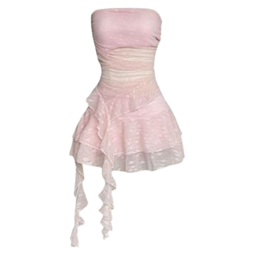 เซ็ตเกาะอกกระโปรงระบายผูกสาย Free Size